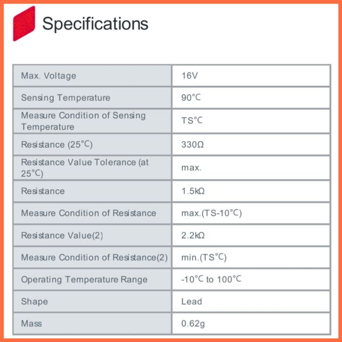 RK MURATA PTC Thermistor PTFM04BE222Q2N34B0