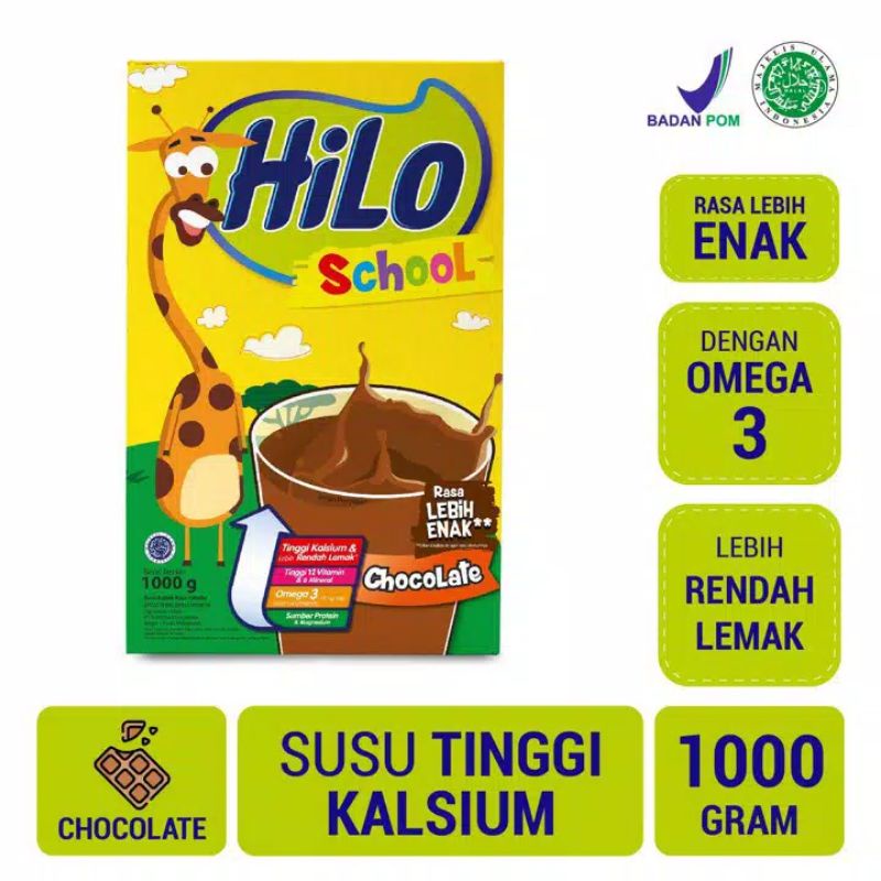 

HiLo School Chocolate 1000 gr - Susu Tinggi Kalsium Rendah Lemak