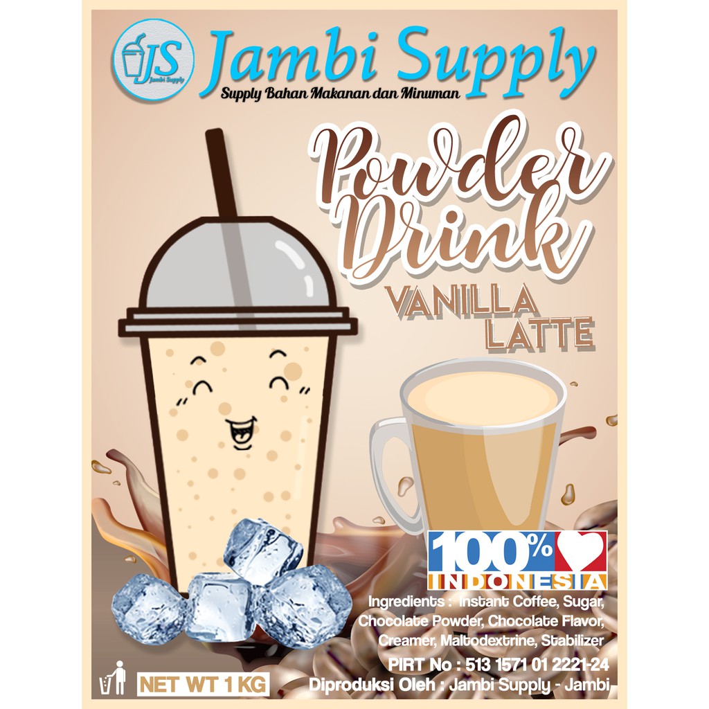 

POWDER DRINK VANILA LATTE MINUMAN BUBUK RASA VANILA LATTE 1KG