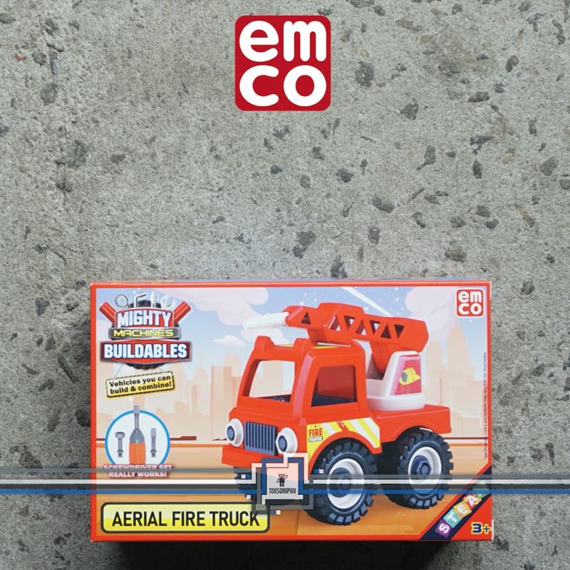 Mighty Machines Buildables AERIAL FIRE TRUCK Build Combine Brix Emco