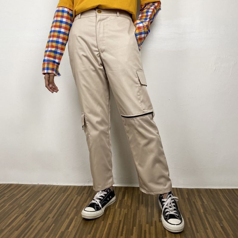 ZIPPER PANTS CARGO WANITA