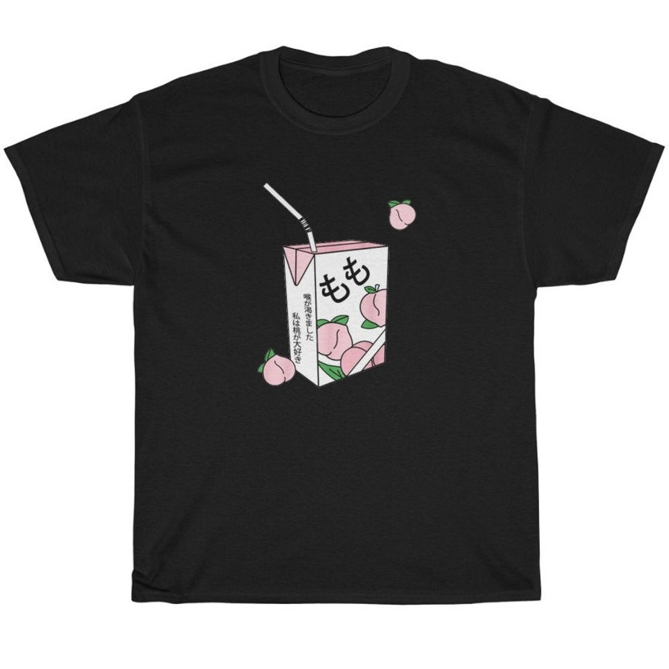 Tshirt Peach Milk Shirt Kawaii Premium Cotton Combed 24s