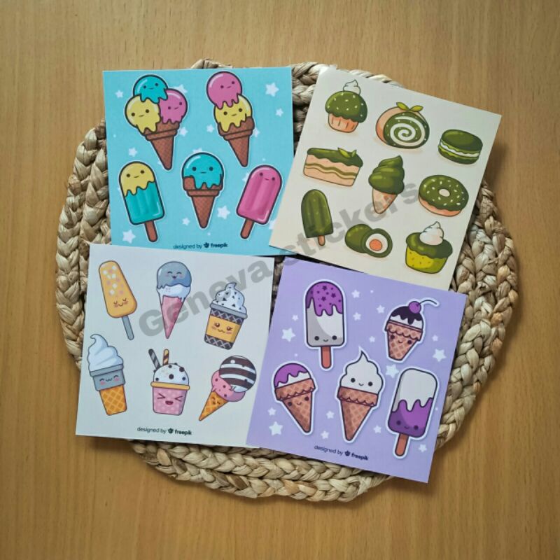 

Stiker Ice cream stiker kawai dekorasi lucu anti air murah