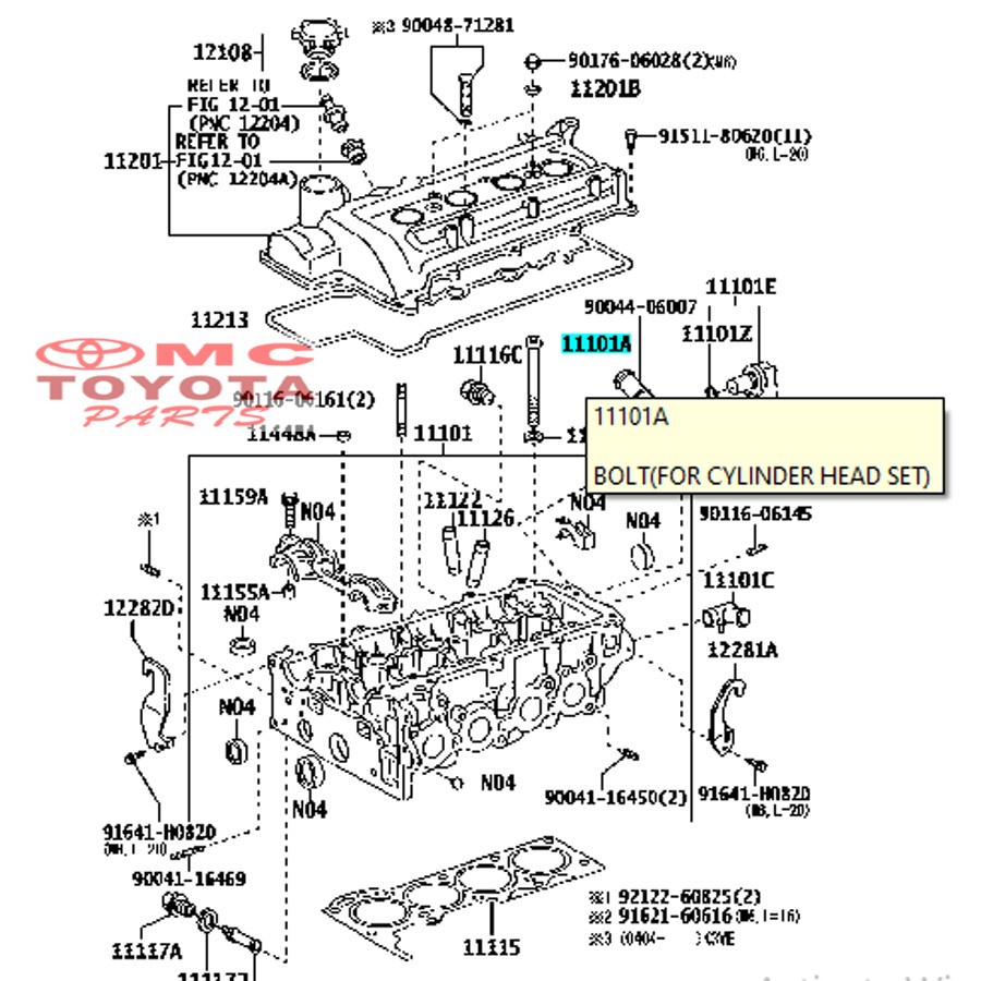 Baut Deksel Cylinder Head Avanza Xenia Rush Terios 90041-10045