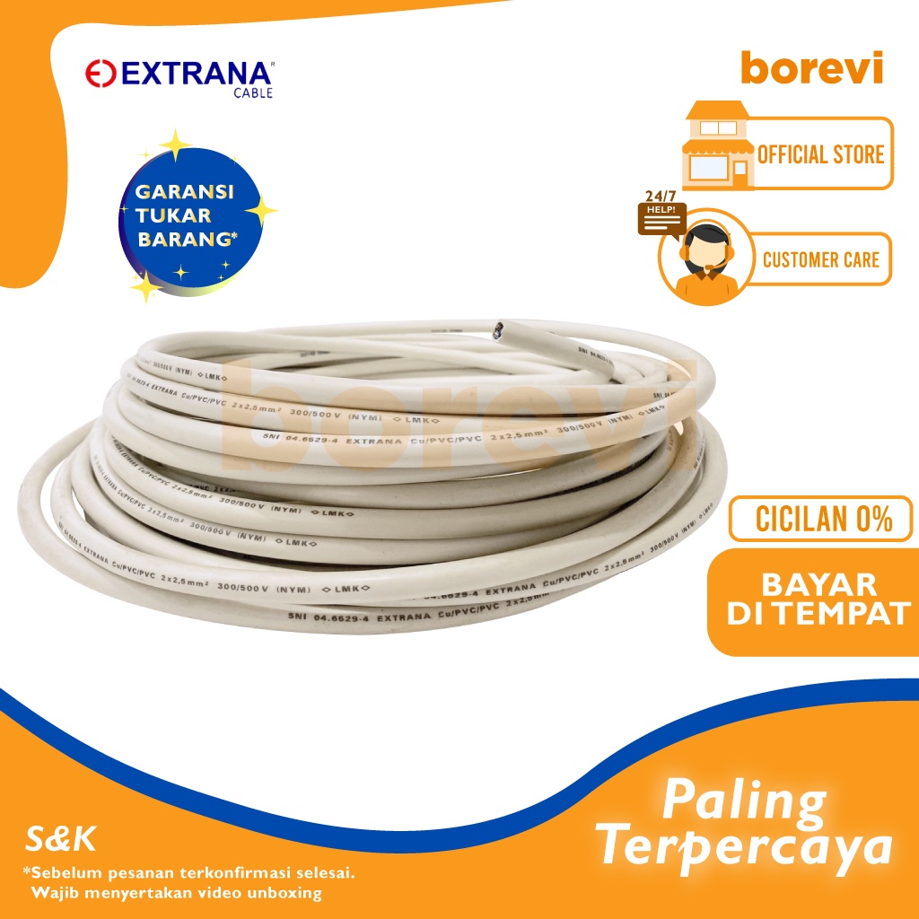 KABEL EXTRANA NYM 2X2.5 KABEL NYM 1 METER