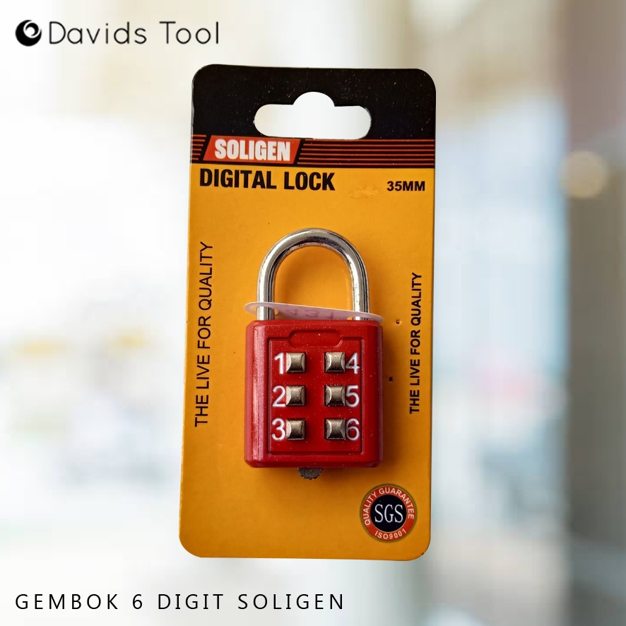 Gembok Pin Password Nomor Digital Soligen 30mm