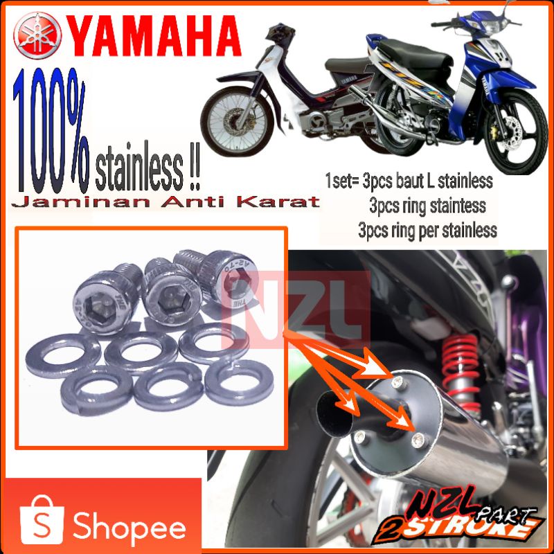 baut L stainless stainlis tutup slencer saringan sarangan tutup knalpot set f1zr fizr fiz f1z r forc