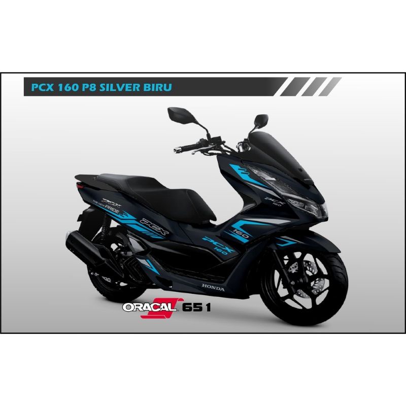 Striping Cutting Sticker Honda NEW PCX HITAM 2021 160 Sporty Biru