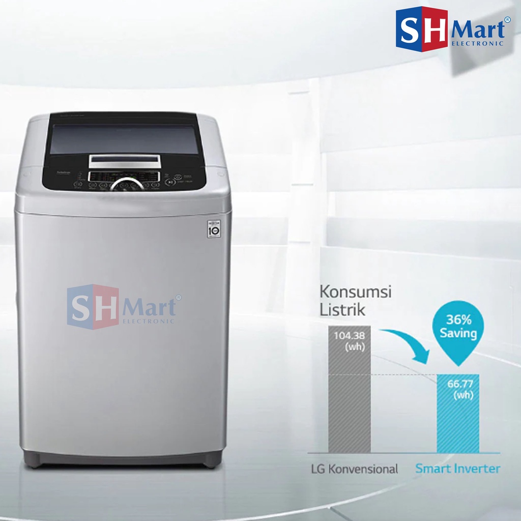 MESIN CUCI LG TOP LOADING 7,5 KG SMART INVENTER T2175VSPCK GARANSI RESMI (MEDAN)