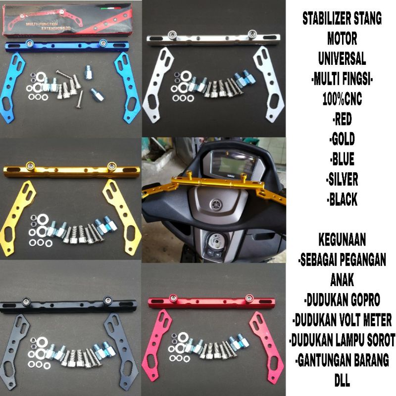 Stabiliser Stang Full Cnc Nmax Aerox Lexi Pcx Adv Universal - Palang Stang Stelan Full Cnc Universal