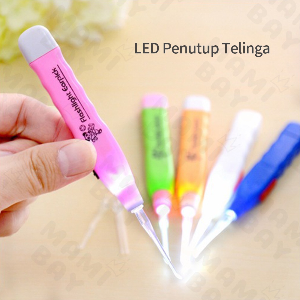 OKEYI Pembersih telinga bayi anak LED korek kuping lampu senter earpick flashlight