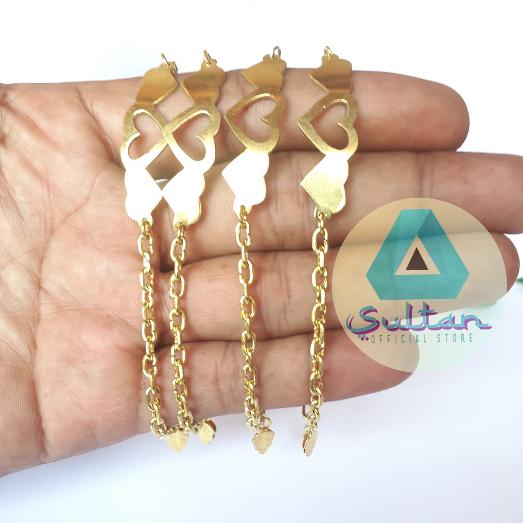 [LAPIS EMAS 24K ORIGINAL] SULTAN BRACELET GELANG LOGAM KUNINGAN LOVE #GK013