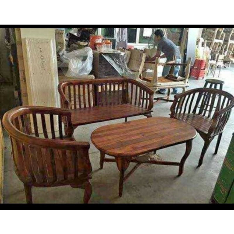 1 SET KURSI TERAS KAYU JATI BANGKU PANJANG