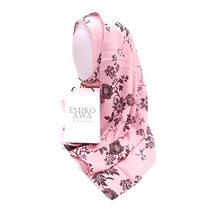 Pashmina Motif Pink / Emikoawa / DiamondStrech / Berkualitas
