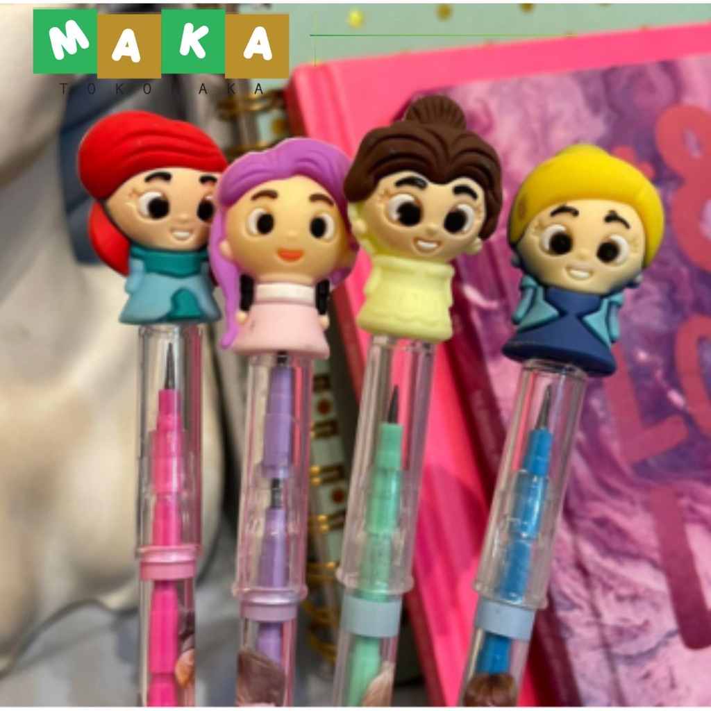 

pensil susun princess disney pensil peluru pensil bensia perlengkapan sekolah alat tulis kantor import atk murah
