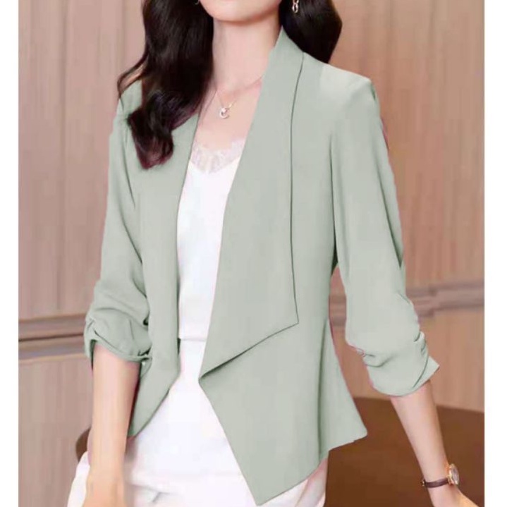 36600 Baju outer blazer Casual polos Korean style wanita import baju blazer kerja kantor polos auter