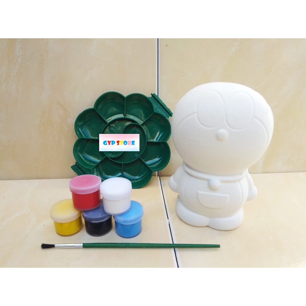 Paket Celengan Karakter Doraemon Bahan Gypsum