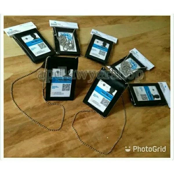 

Bagus Name Tag Id Card Holder Kulit Hitam Dof 2 Sisi Magnet Kwalitas Bagus Limited