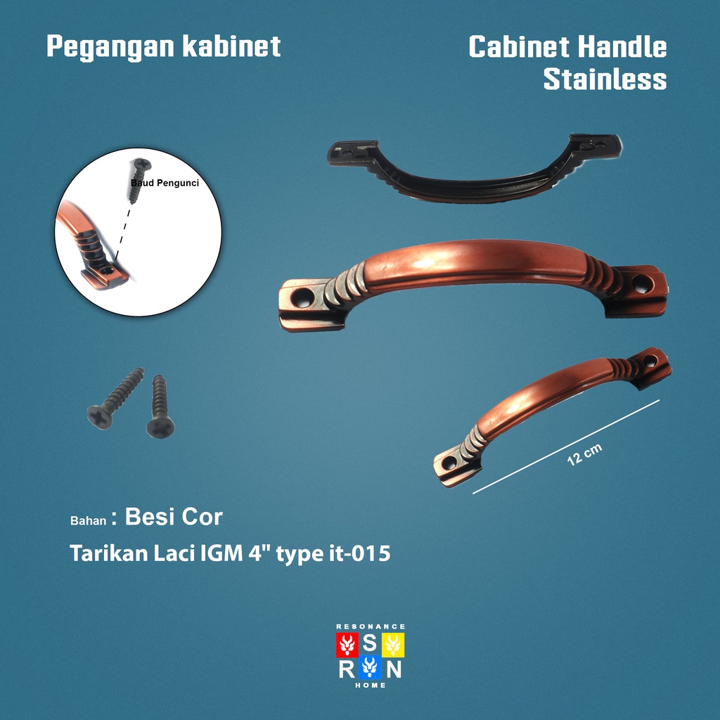 Tarikan Laci 4&quot; Coklat Brown l Handle Lemari Tangga 4 Inch Inci IGM Resonance Home