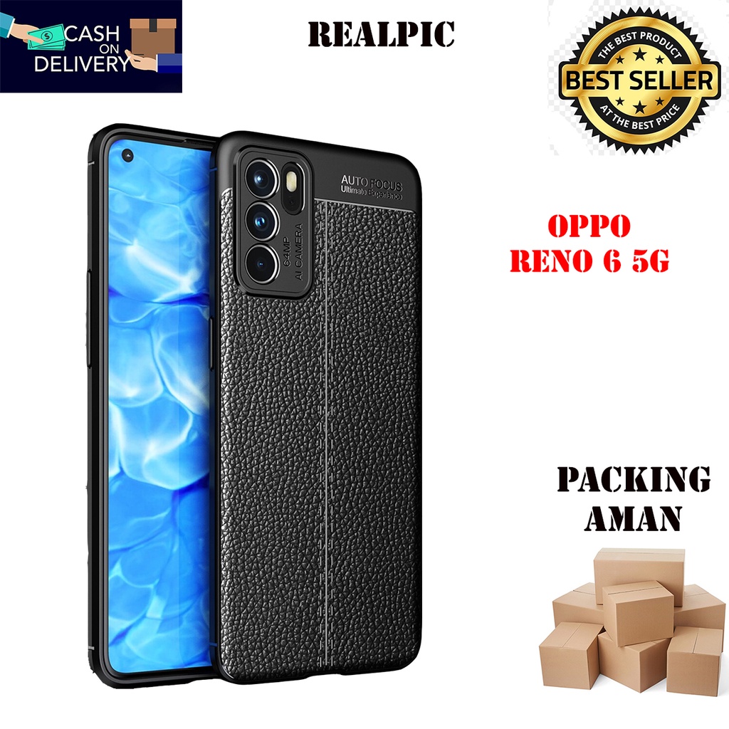Case Auto Focus Oppo Reno 6 4G Leather Experience SoftCase Slim Ultimate / Casing Kulit