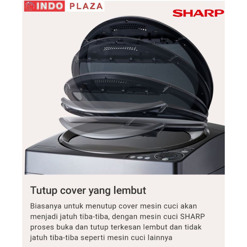 MESIN CUCI SHARP 1 TABUNG 8 KG / 8KG ESM-809TGG NEW MEGAMOUTH