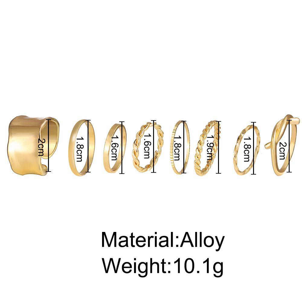 Lily set Cincin Perhiasan Pernikahan Berongga Emas/Perak Geometris Midi Knuckle