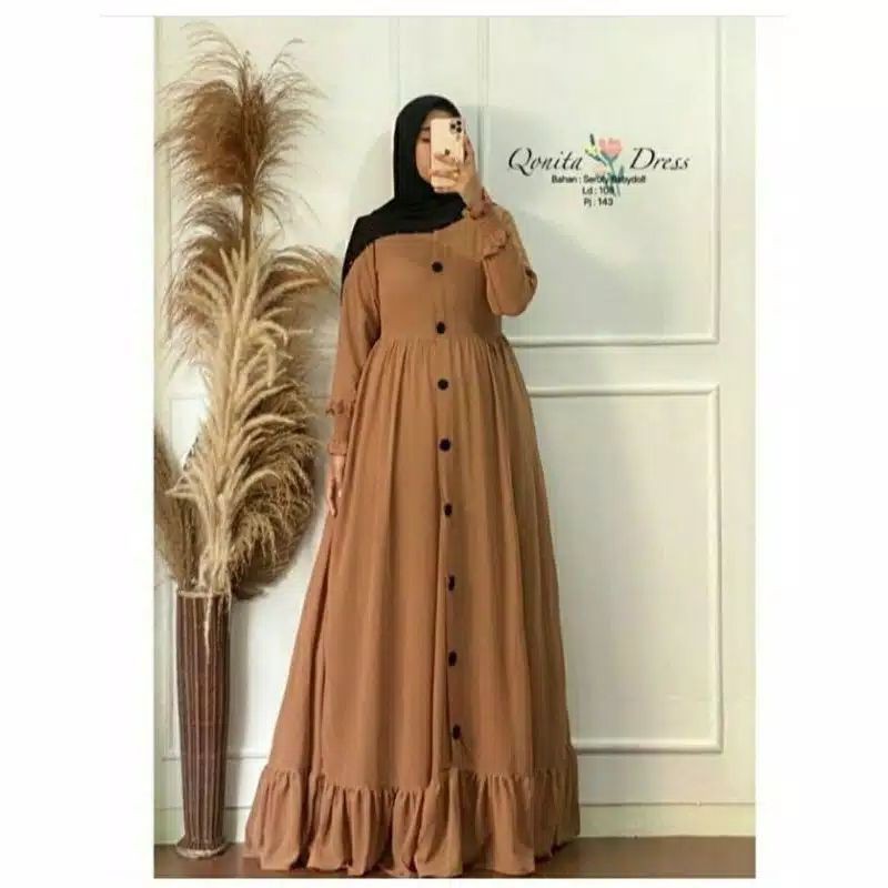 Gamis muslim // PLAIN MAXY DRESS // Size L XL XXL-3
