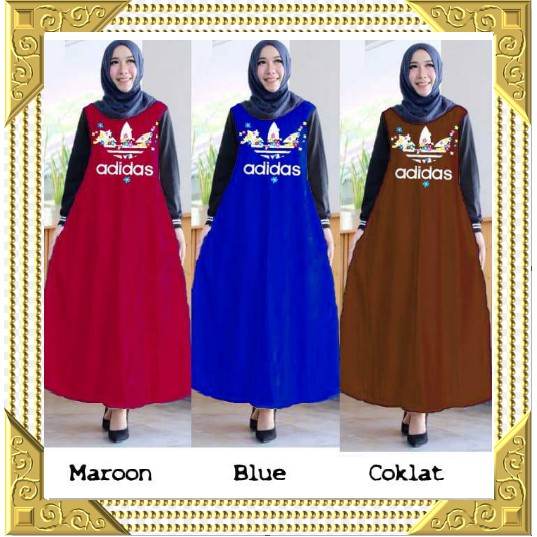 Busana Muslimah Dres Gamis Cewek Syari Bergo Misbie Fatin Mocca Mt01 Murah Kekinian Terbaru