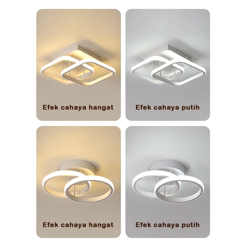 LED 3 Colors Lampu Plafon LED Ceiling Light Lampu Hias Gantung Rumah Ruang Tamu Kamar Minimalis Tempat Lampu Plafon Ceiling Lamp Moderen Hemat Listrik LED Tiga Warna