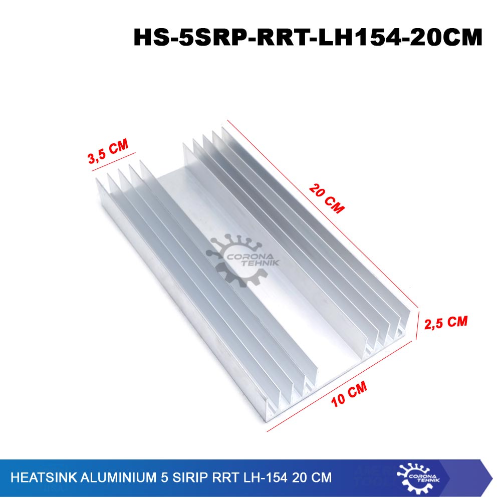 RRT LH-154 - Heatsink Aluminium 5 Sirip  20 cm