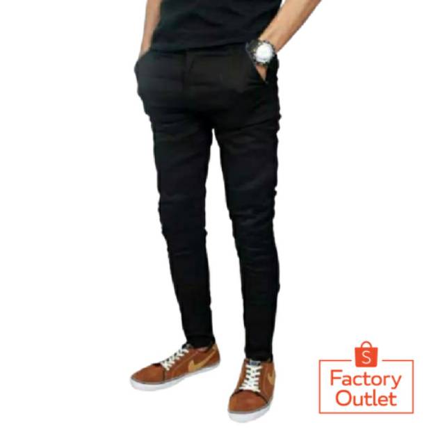 CelanaPanjang Skinny Chino Pria Formal Casual Slimfit Stylish Cream Mocca Hitam Abu-abu Coklat cino