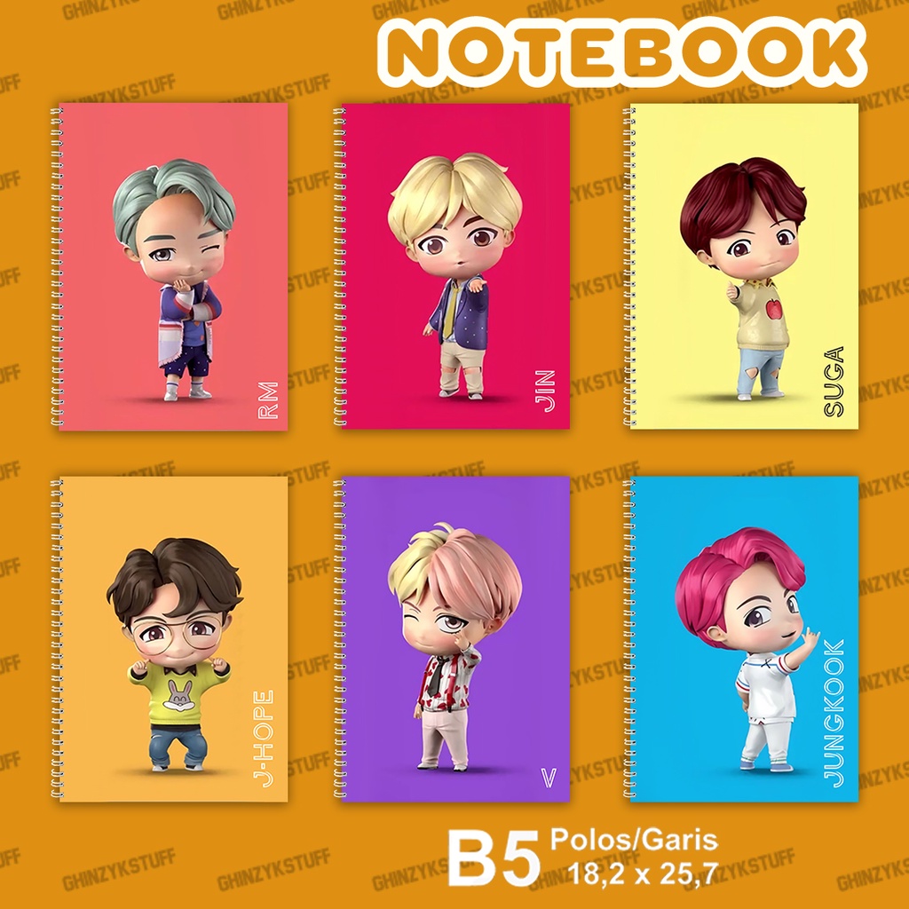 

Notebook KPOP BTS 3D Mascot Ukuran B5 18,2 x 25,7 cm