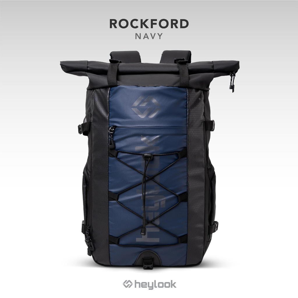 HEYLOOK Project - Backpack ROCKFORD Tas Ransel Laptop Waterproof USB Connector Tas Travelling Anti Air Tas Backpacker Tas Travel Mudik Pria Wanita Terbaru