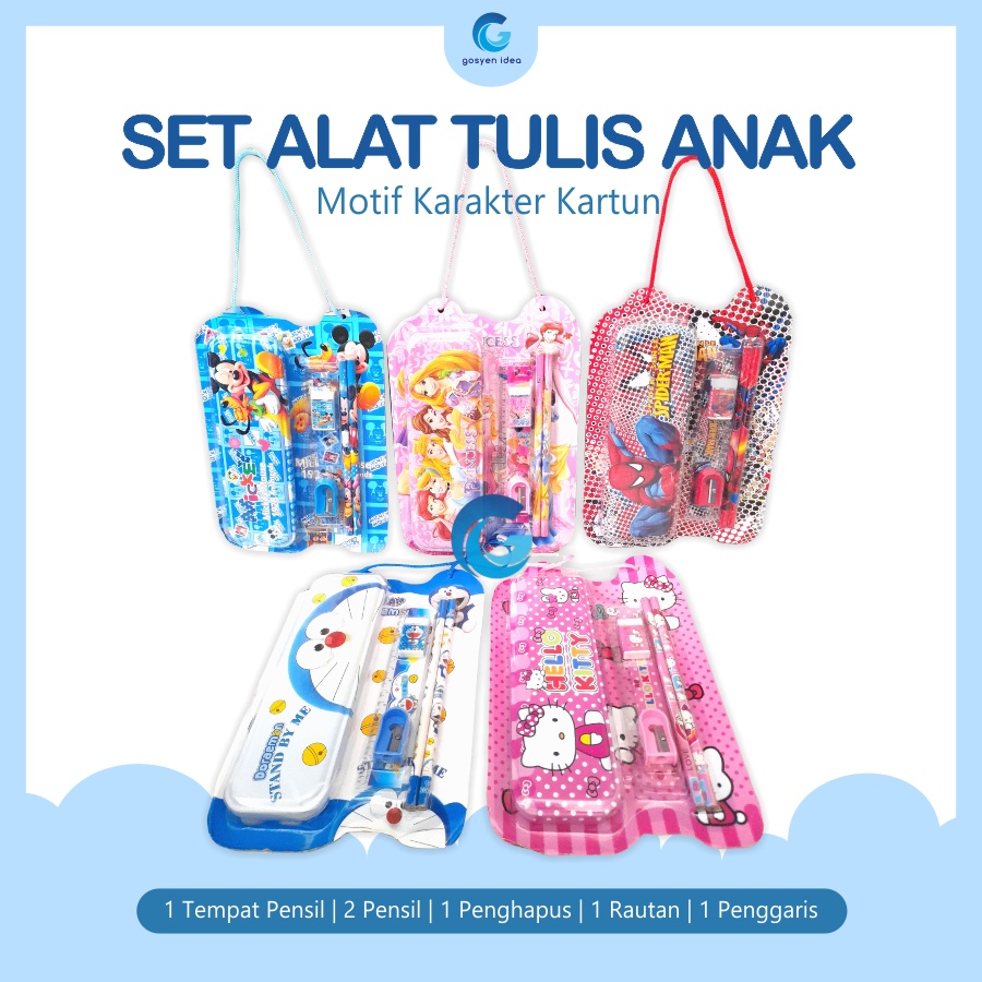 

Stationery Set Tempat Pensil 6 in 1 Anak Karakter Lucu Perlengkapan Tulis Sekolah
