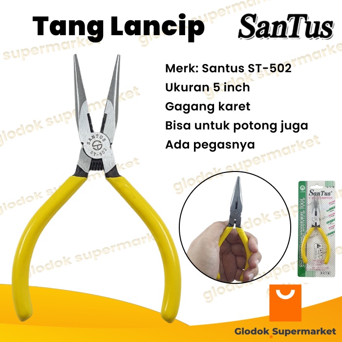 Tang Jepit Lancip 5 inch Santus ST-502 Micro Nippers 5inch