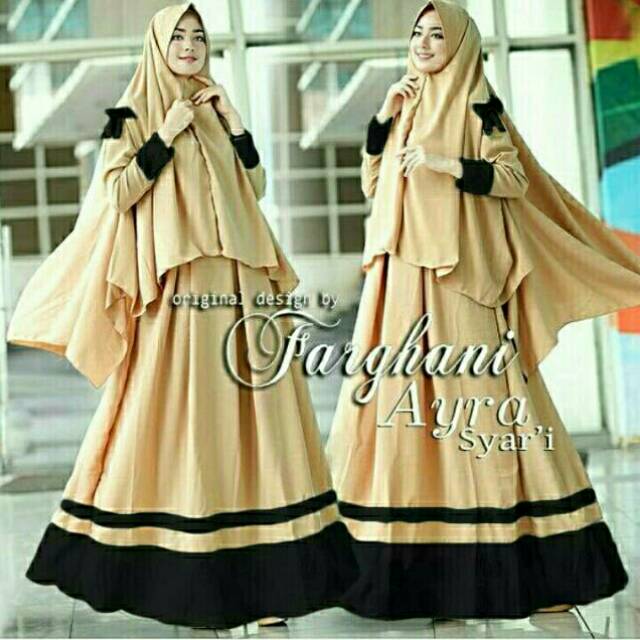 Gamis Aida One Set Bergo Gamis Wanita Syari