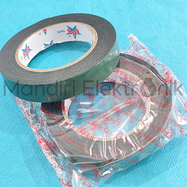 Isolasi Double Tape Hijau Busa 22mm x 6 Yard 888 Tape - Tape Busa