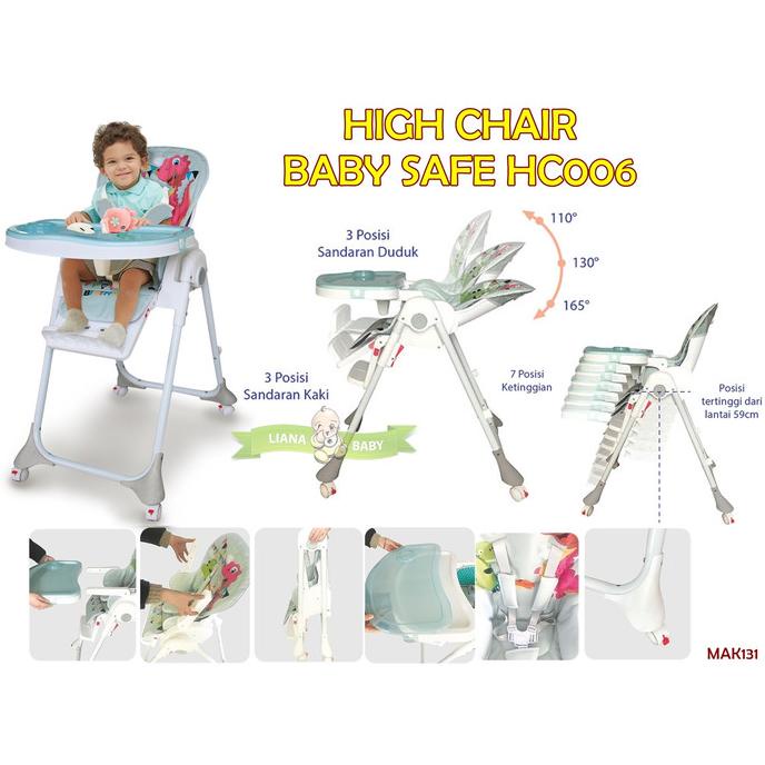 MAK131 HIGH CHAIR BABY SAFE HC006 KURSI MAKAN ANAK