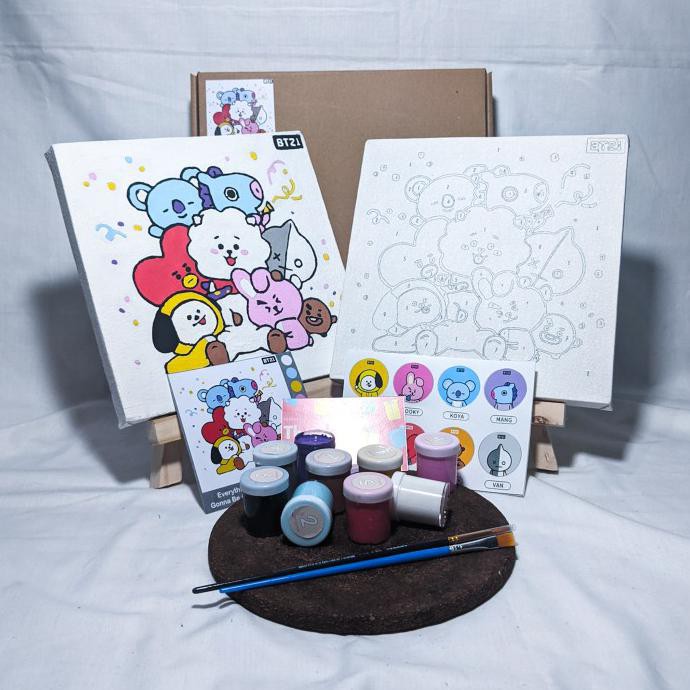 

PROMO PAINT BY NUMBER KIT BT21 - COCOART.ID I KANVAS 20 X 20 CM PERALATAN MELUKIS ART SET MENGGAMBAR