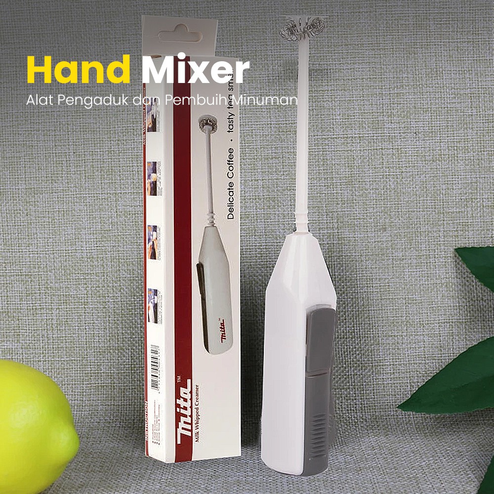 Hand Mixer Pembuih Kopi Susu Elektrik Handle Stirrer Whisk Milk Frother Coffee Foamer