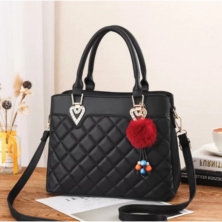 PTM - Slingbag Wanita Import Korean Style Free Gantungan Pompom