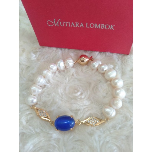 Gelang Batuan biru Mutiara Air Laut Original