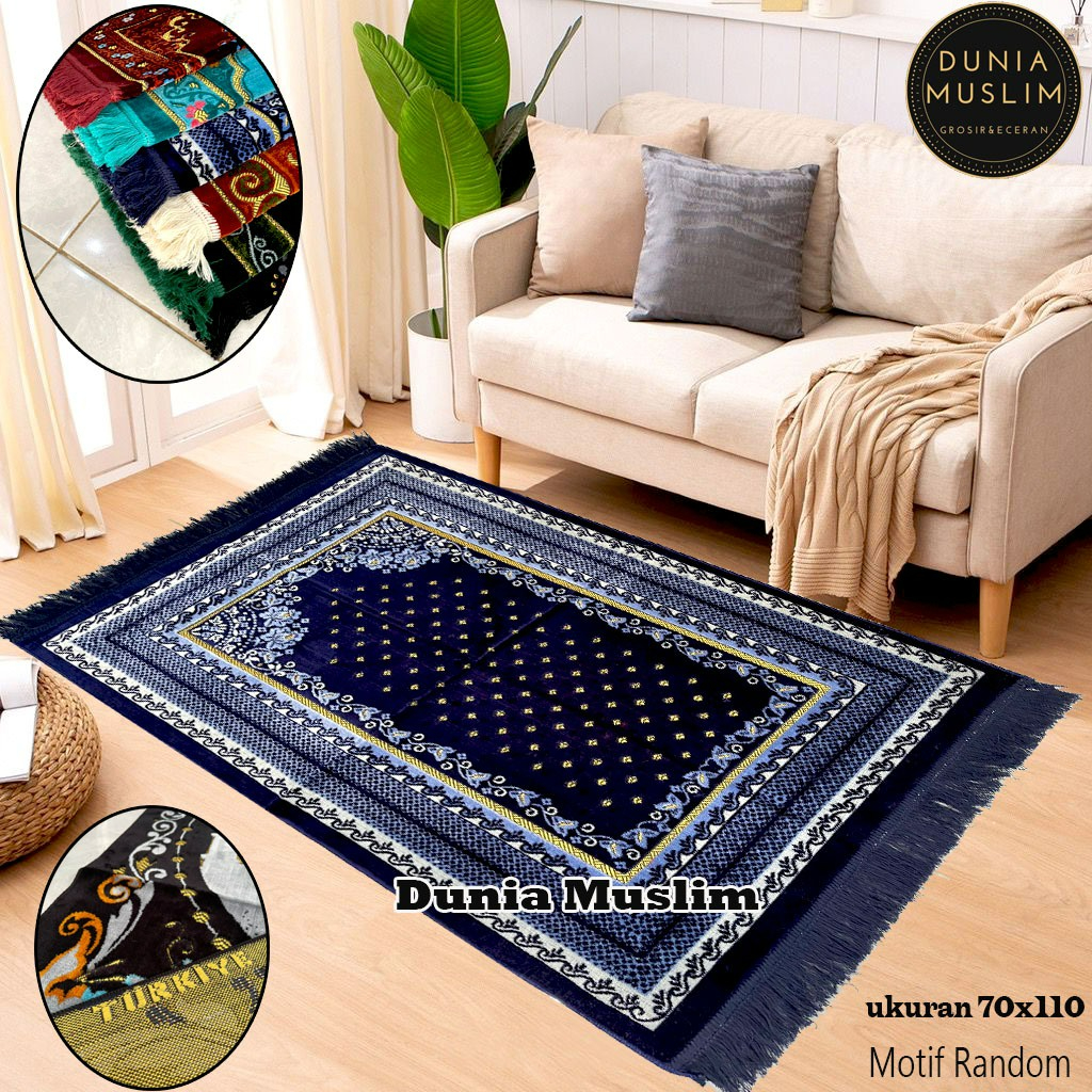 Sajadah Dewasa Turki Beludru Super Tebal dan Halus 70 x 110 cm