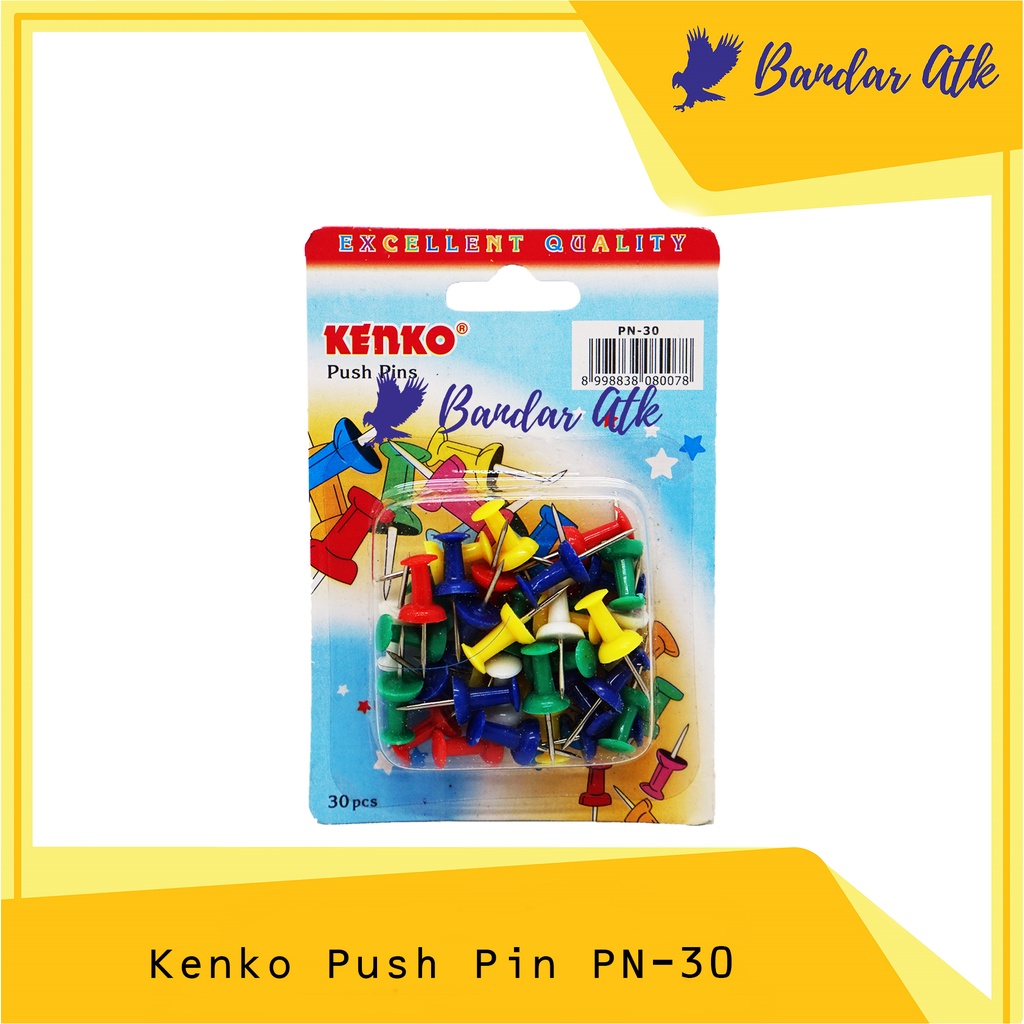 

Kenko Color Push Pins Paku Pin Warna PN 30 [1 PACK]