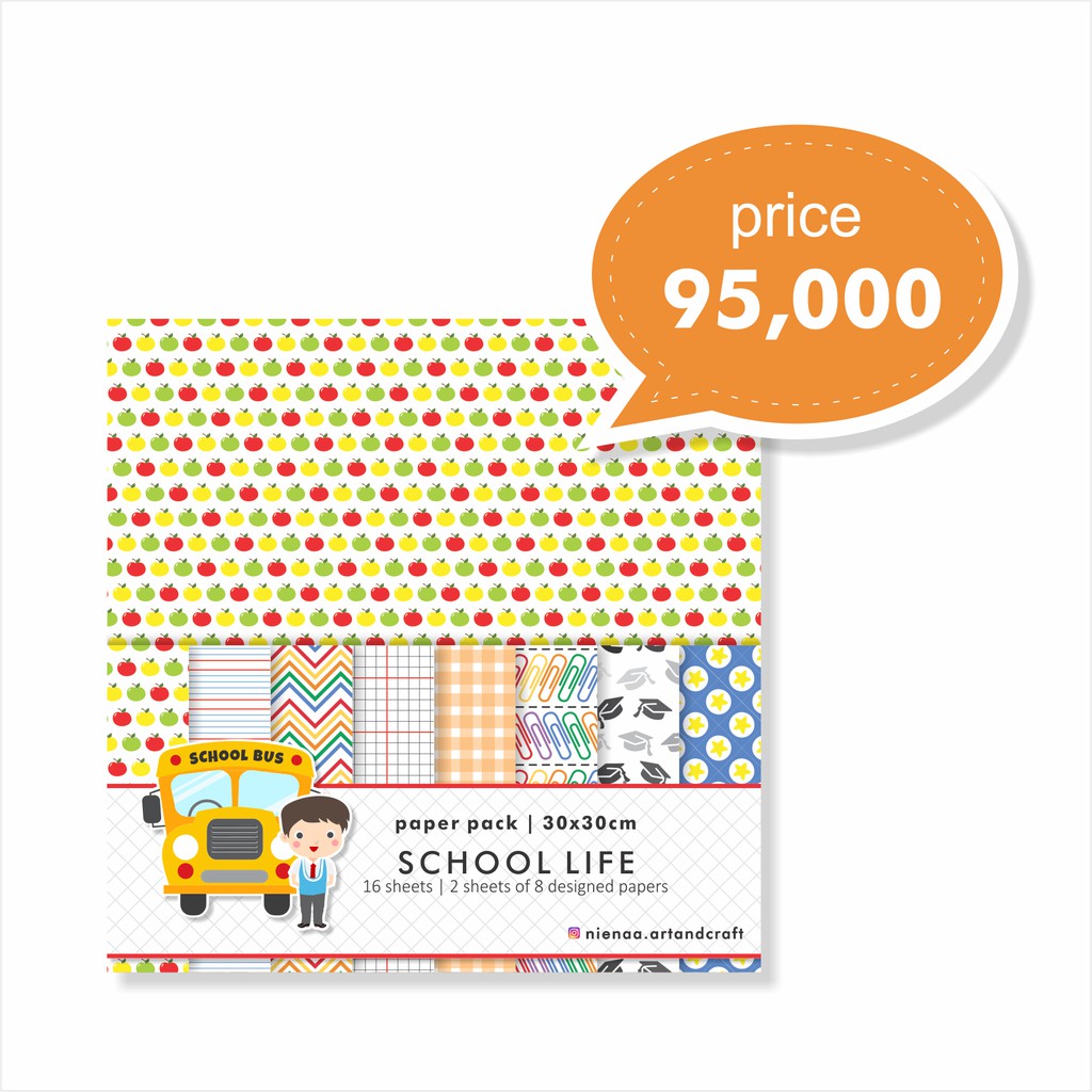 

Scrapbook Paper 30x30cm School Life