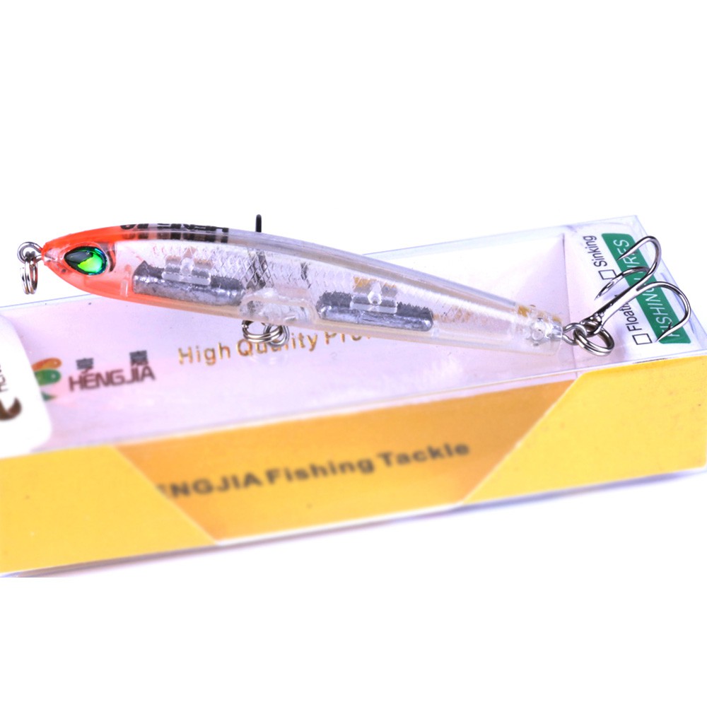 HENGJIA 10pcs Boxed 7.5cm/9g Sinking Pencil Minnow Fishing Lures Memancing Umpan Pancing Fake Bait Alat Tangkap