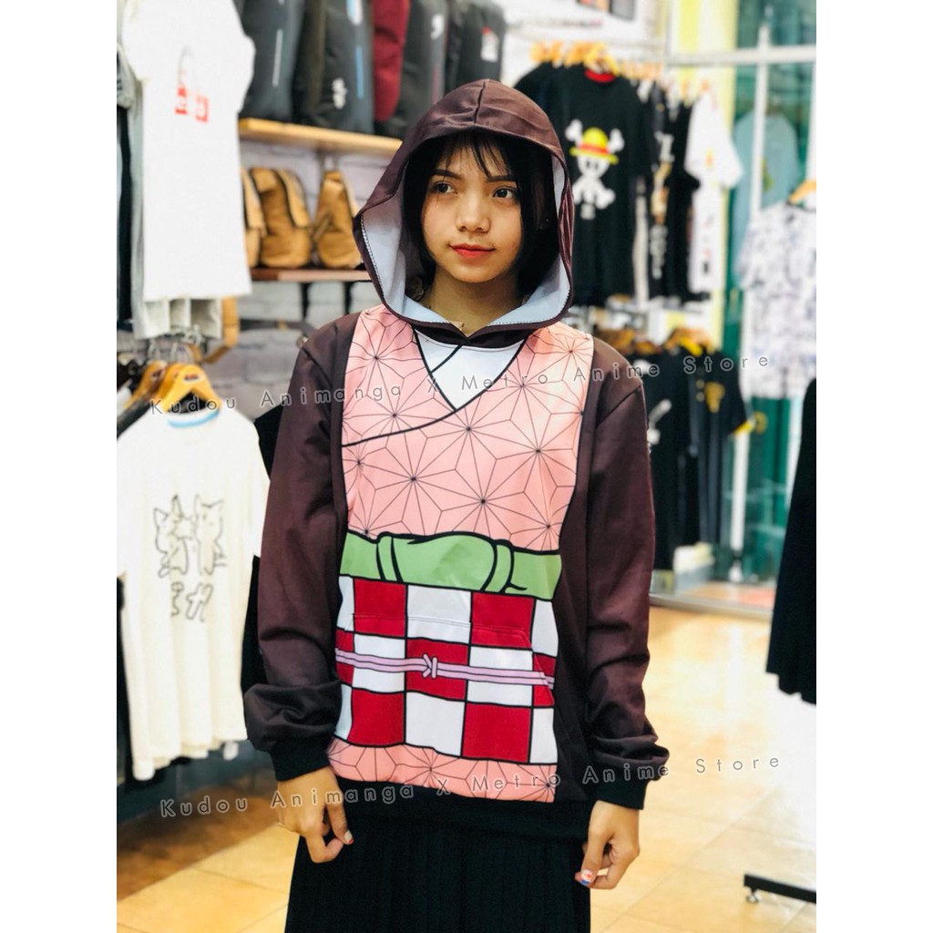 Kudou x Metro - Hoodie Sweater Haori Nezuko Kamado Cosplay Demon Slayer