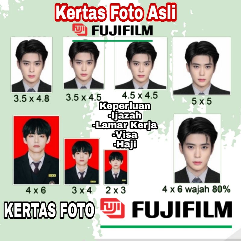 CETAK PAS FOTO KERTAS ASLI FUJIFILM