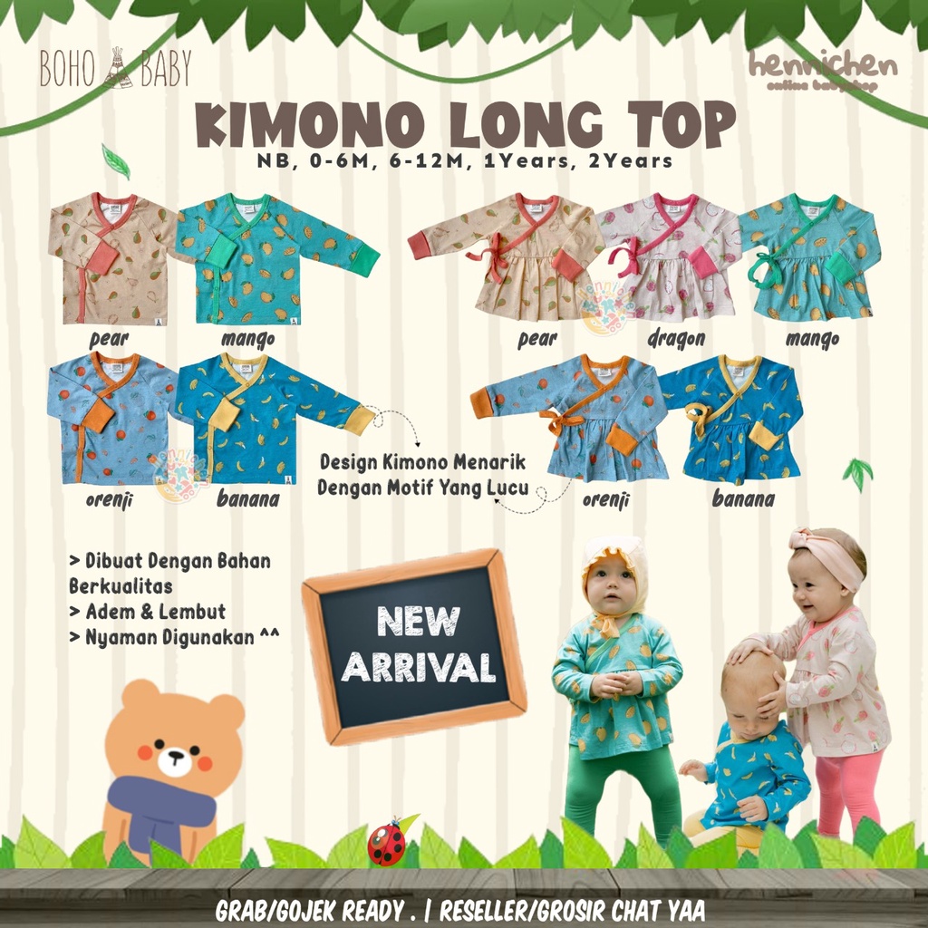 BOHOPANNA BOHOBABY BOHO BABY KIMONO LONG TOP BOY / GIRL KIMONO ANAK 0-2 TAHUN