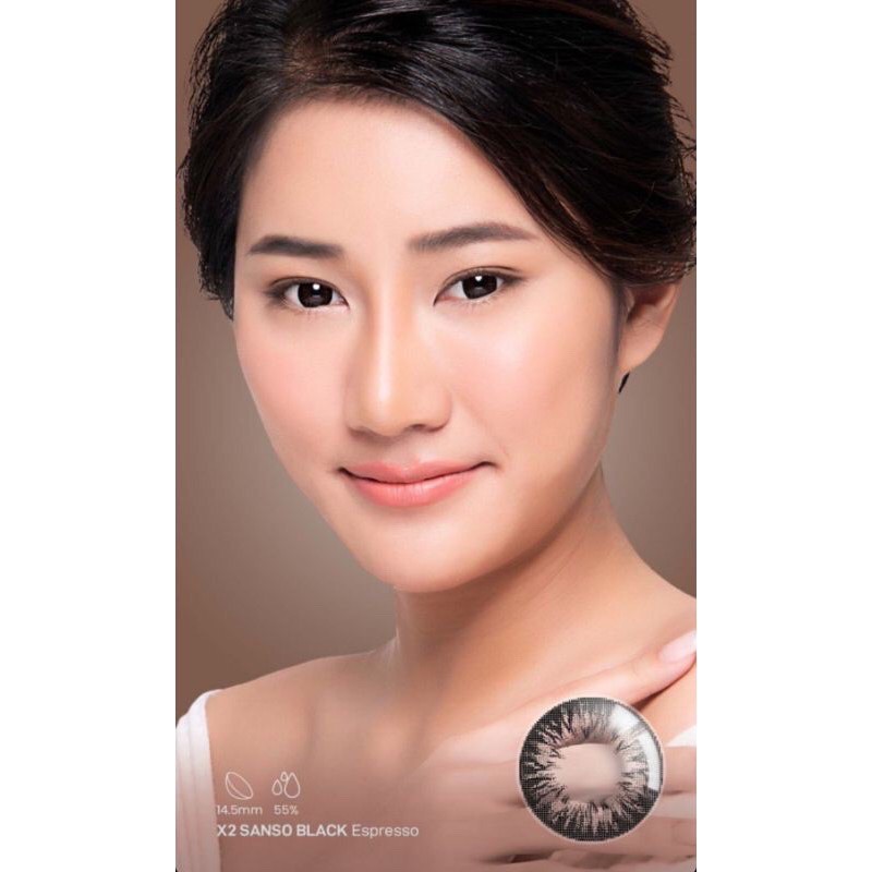 Softlens X2 SANSO BLACK | Normal &amp; Minus 0.50 s/d 4.00 FREE LENSCASE - KASIMURA